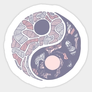 Npink Abstract Yin Yang Sticker